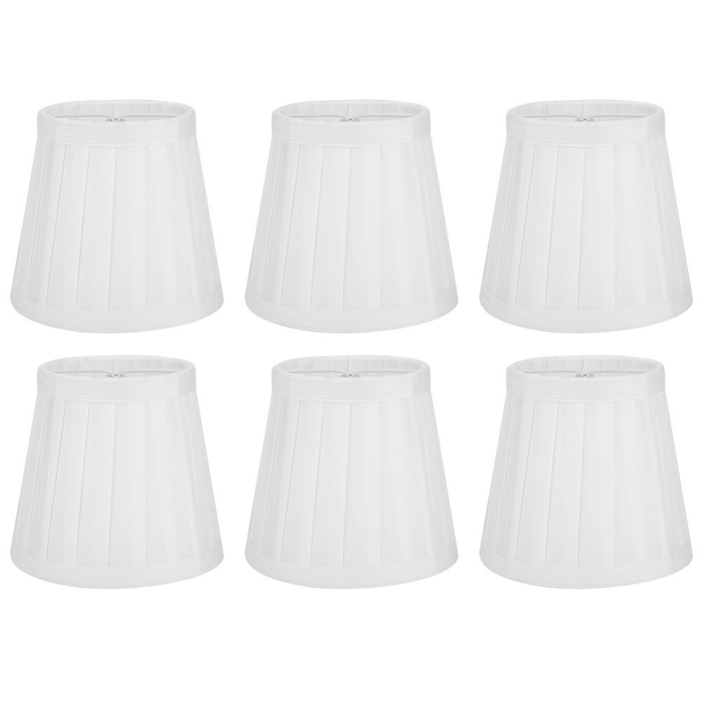 6PCS Fabric Chandelier Lampshade Clip On Pleated Lamp Shade  Hotel Decor