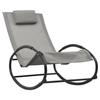 VidaXL Chaise Longue with Pillow Steel and Textilene Grey