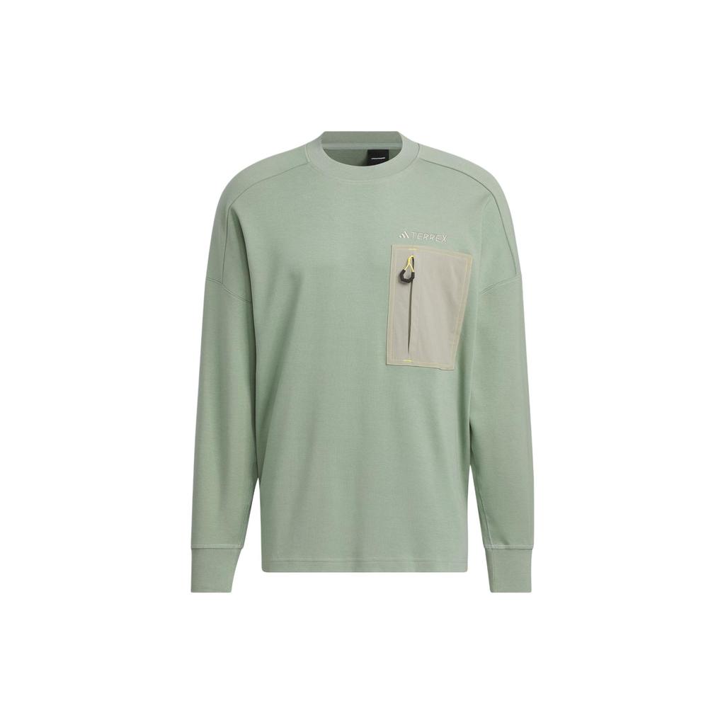 Adidas X National Geographic Crew Sweatshirt American Vintage Color Block Pocket Loose Sports Outdoor Round Neck Men Sweatshirt IS9525