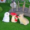 1PC Mini Simulation Rabbit Figurine Bunny Car Desktop Ornament Micro Landscape Decoration Dollhouse Miniature Toy