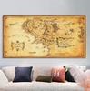 Retro Style Middle-earth Movie Map Wall Art Canvas Painting Posters and Prints Modern Living Room Study Home Decoration Pictures