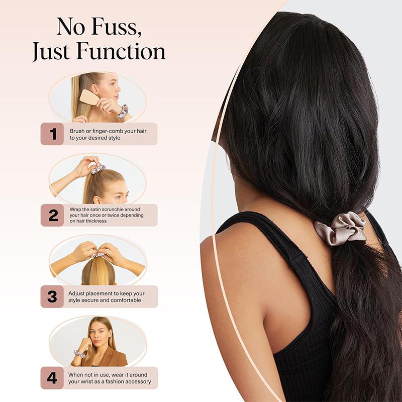 Шелковые Сатиновые Резинки Мягкие Резинки для Волос Модные Повязки для Волос Шнурки-Банты Эластичные Браслеты Держатели для Хвоста Аксессуары для Волос для Женщин Девочек