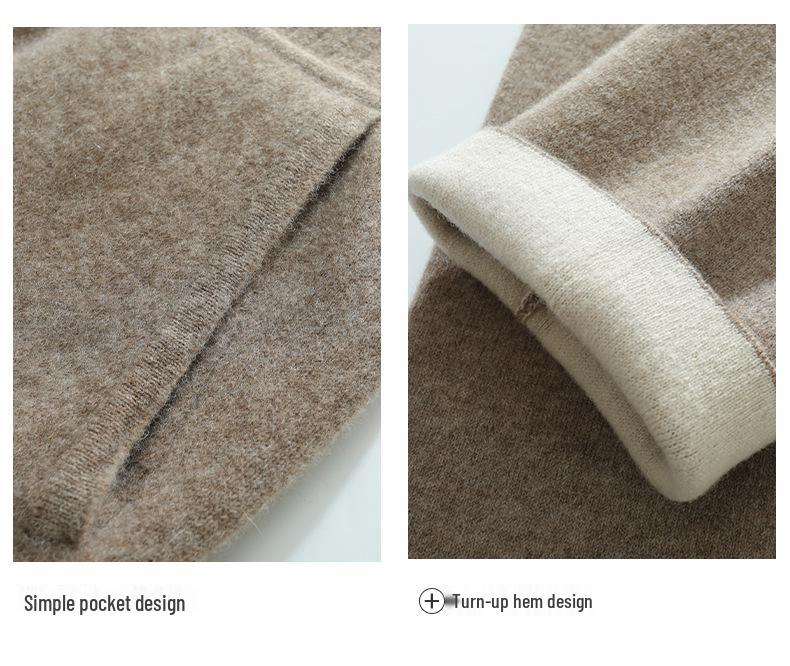 100% Wool High Waist Slimming Knit Pants: Fashionable Solid Color Elastic Skinny Pants for Women, Autumn Winter Collection