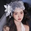 Retro Bridal Headdress Luxury Wedding Headband Romantic Bridal Lace Floral Hat Hair Jewelry
