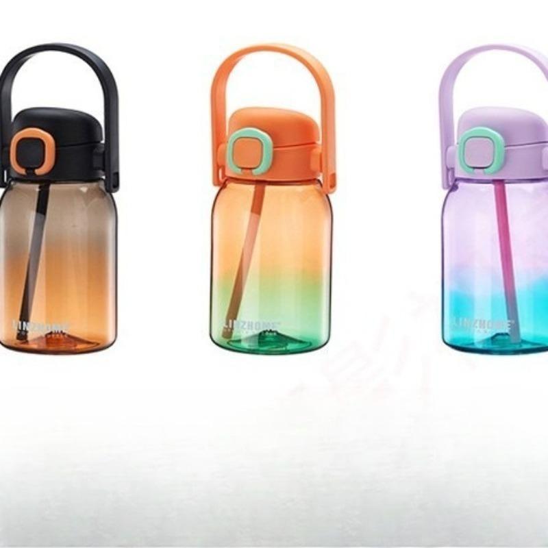 Gradient Color Water Cup, No Paint, New Dual-drinking Portable Fitness Outdoor Sports Large-capacity Water Bottle with Scale
