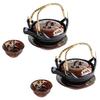 Earthen Pot Steamer Set of Open Fire Arita American Brush Clay Pot Made In Japan 2, Compatible, Ware, Glaze, Brown, Sink, Steamer, 170ml, Tableware,