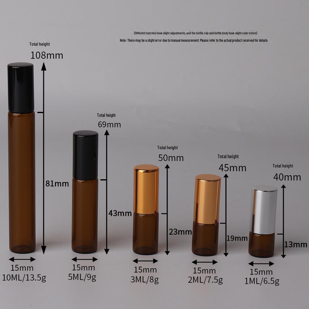 1 мл-10 мл коричневый стеклянный флакон для эфирного масла со стальным роликовым шариком