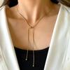 Модное овальное змеиное колье длиной 80 см с регулируемой цепочкой-чокером с кисточкой для повседневного ношения, ювелирные изделия, подарки
