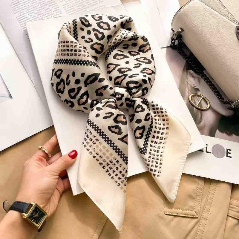 70cm Colorful Print Silk Scarf Women Fashion Kerchief Soft Satin Hairband Hands Bag Ribbon Foulard Hijab Neckerchief Headband
