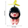 Bike Motor Accessories Pig with Propeller Helmet Broken Wind Rubber Pigs Toy Car Bicycle Pink Piggy Ornaments Handlebar Decor
