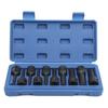 10Pcs Square Socket Set 1 2in Drive Screwdriver Bit CRMO Impact M5M18 Tool 78mm Length W Storage Box