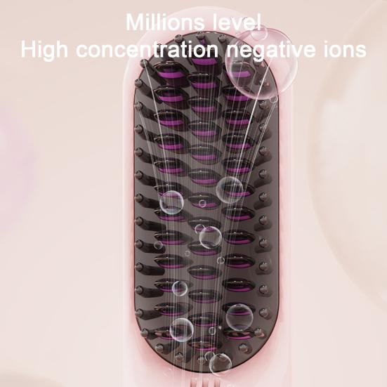 Беспроводной выпрямитель для волос Щетка 3 температурных режима Регулируемый светодиодный дисплей Быстрый нагрев Портативная дорожная электрическая горячая щетка Укладка вьющихся волос