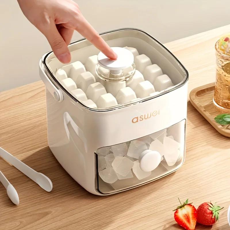 48 Grids Ice Cube Maker with Easy Glide Double Layer Food Grade Large Capacity Tray for Whiskey Drinks and Cocktails