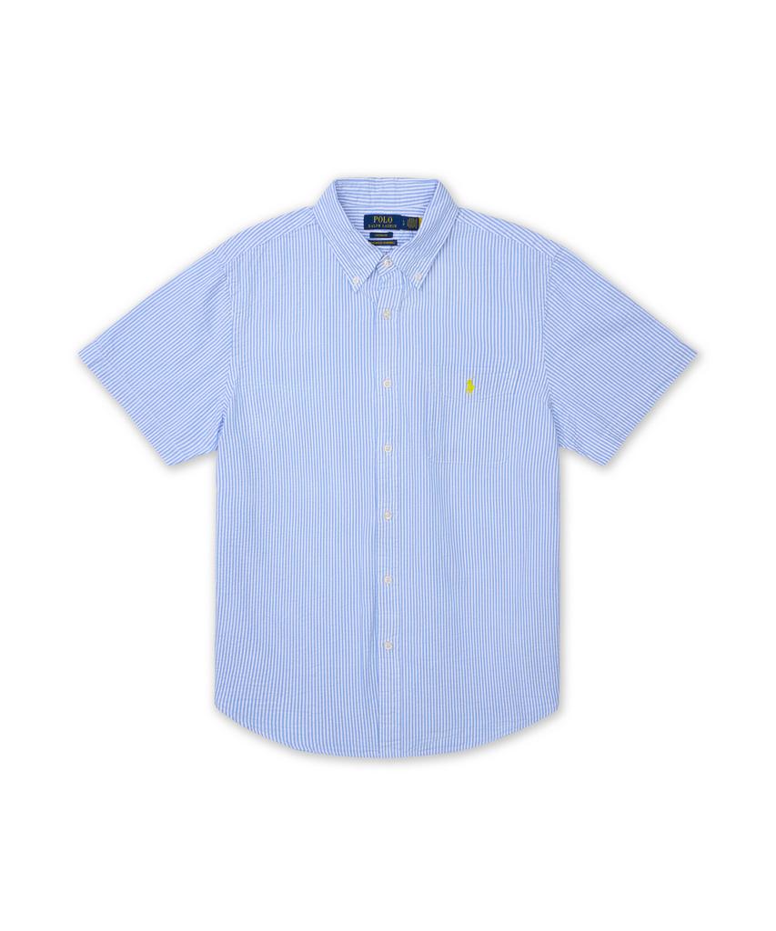 POLO RALPH LAUREN Custom Fit Seersucker Shirt - Blue