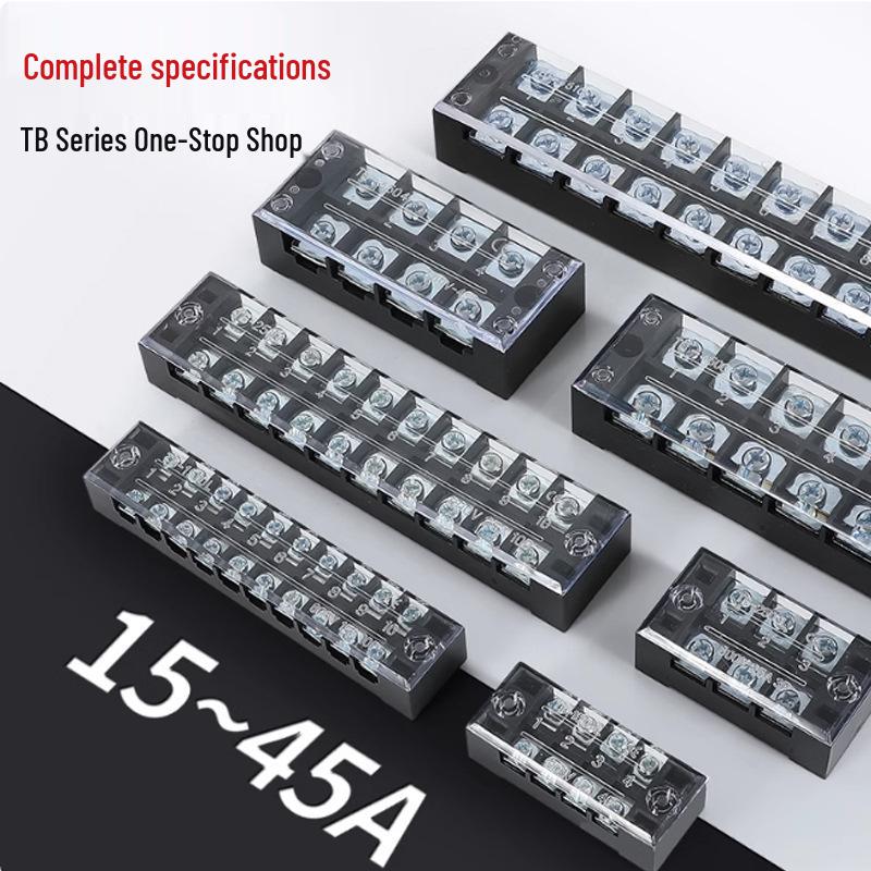 TB High Current Wire Connectors: 15-45A Terminal Blocks with 3-12 Positions