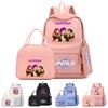 4Pcs/set Anime K-Pop Printed Backpack with Pencil Case Handbag for Teenager Student Boy Girl Bookbag Schoolbag Large Capacity Travel Bag Rucksak