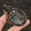 Natural Black Rutile Gemstone Handmade Copper Wire Wrap Pendant 3.15 u6A18