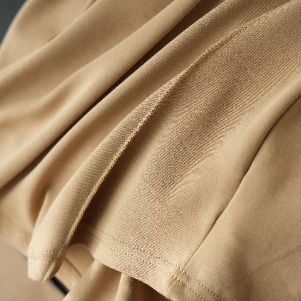 Summer Women's Round Neck Short-sleeved Three-dimensional Lines Design Sense of High Elastic Thread Cotton T-shirt