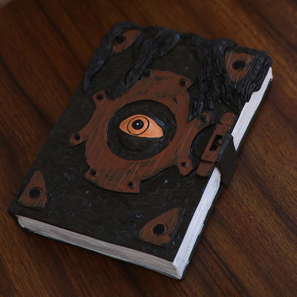 Resin Spell Book Ornaments Realistic Desktop Sculpture Halloween Devil Eye Book Gift