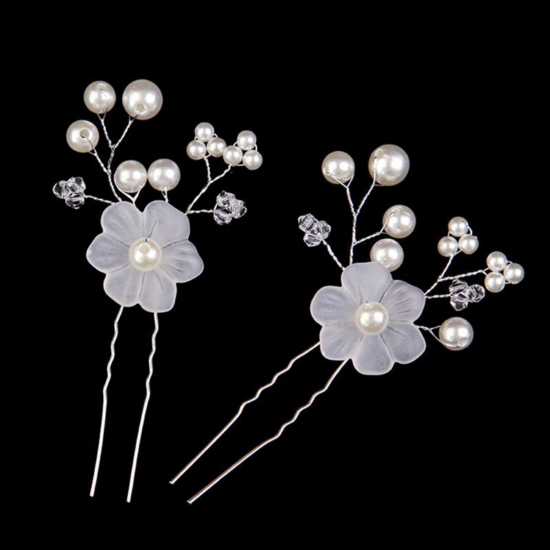 Корейский жемчужный свадебный головной убор, белые цветы, вставки для волос, свадебные украшения, маленькие шпильки