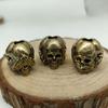 Three Sided Skull Head Brass Knife Beads EDC Outdoor DIY Paracord Woven Lanyard Pendants Bracelets Charms Jewelry Accessories
