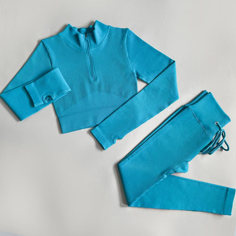 Women's Tracksuit Seamless Yoga Set Workout Sportswear Gym Clothing Fitness Sports Suits