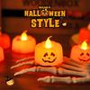 Halloween Mini Pumpkin Lantern Led Electronic Candle Light Prop Glowing Skull Figurine