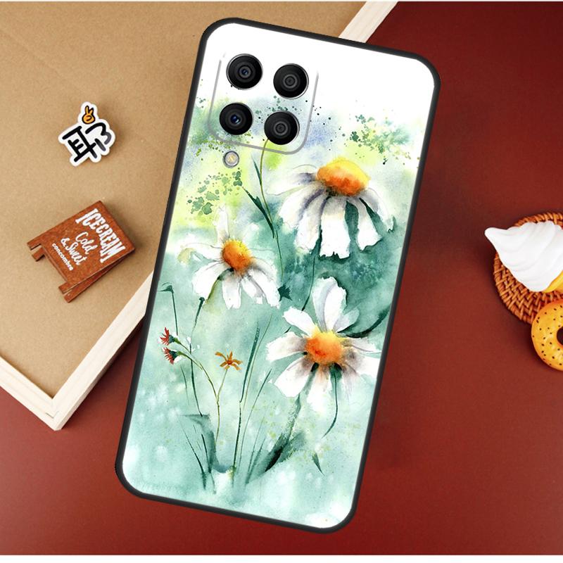 Акварельный чехол с ромашками для Samsung Galaxy M51 M31 M21 M11 M16 M36 M56 M53 M12 M32 M52 M15 M35 M55 M14 M34 M54