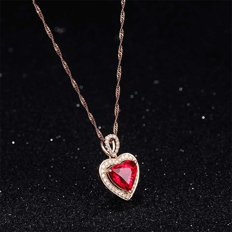 BELLA BOX Роскошные красные ожерелья с подвеской из циркона 5А для женщин, очаровательные свадебные и помолвочные ювелирные изделия, новые модные