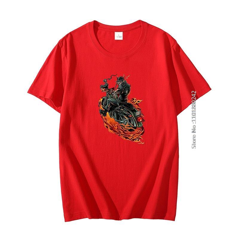 Skeleton Rider Funny Graphic T Shirts Summer Tees Tops Big Size Short Sleeve T Shirt New Shirts And Tshirts Mens Print T Shirt