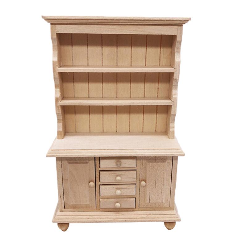 1:12 Миниатюрная мебель для кукольного домика Многофункциональный деревянный шкаф Книжный шкаф Книжная полка