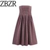 Counter Same Zbzr Autumn New Women Clothes Western Style Design Sense Plaid Tube Top Dress 4661229
