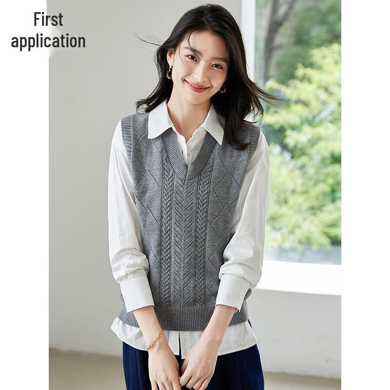 Чушень Женский Ретро Вязаный Жилет с V-образным вырезом для многослойности