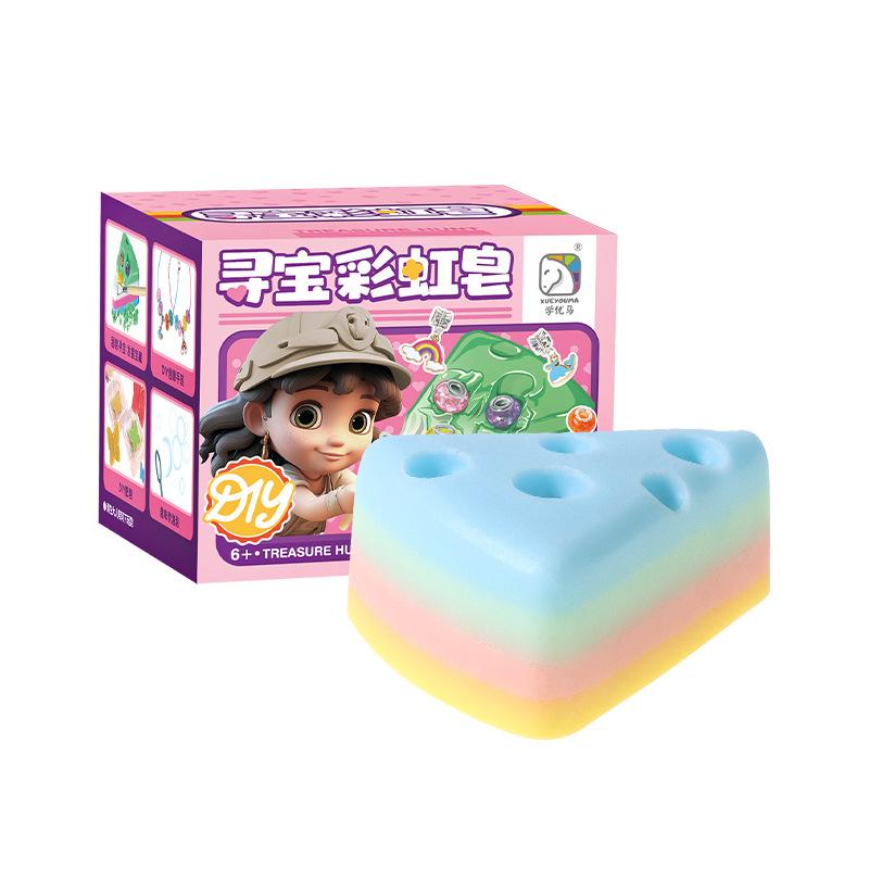 Обучение детей охоте за сокровищами Youma Радужное мыло Археологические раскопки Игрушки Не грязные руки Копание сокровищ Класс ручной работы Мыловарение
