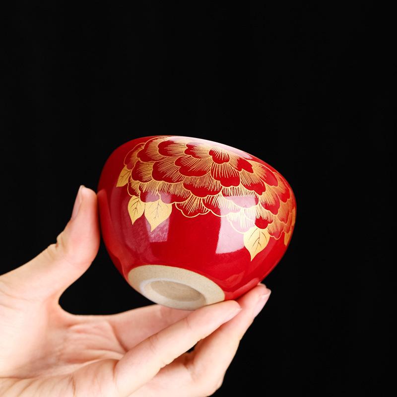 Ru Kiln Crackle Ceramic Vintage Master Single Cup Jilu Kung Fu Large Personal Tea Bowl Factory Direct Sale