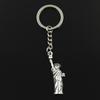 Fashion 30mm Key Ring Metal Key Chain Keychain Jewelry Antique Bronze Statue Of Liberty New York 49x14mm Pendant