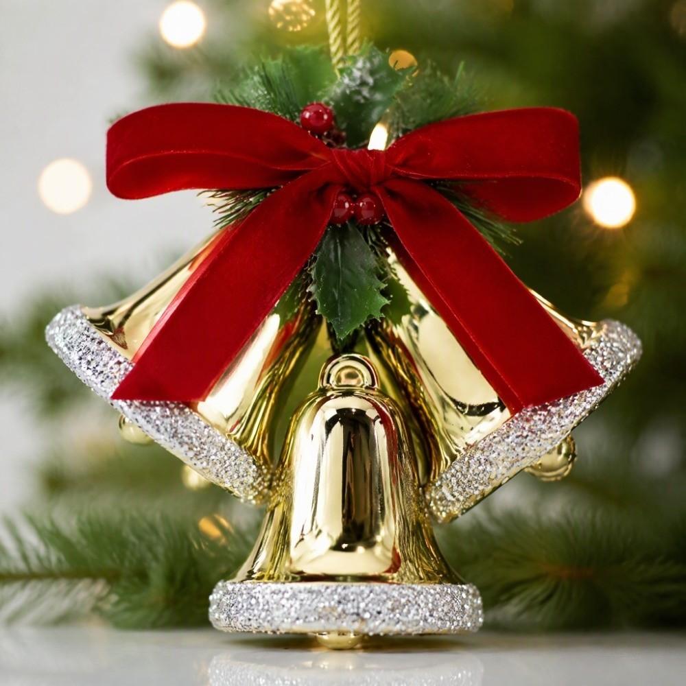 Plastic Christmas Bell Pendant DIY Christmas Tree Bell Decoration Fireplace Decor