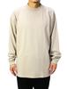 Long Sleeve Super Big Mock Neck USA Cotton Oz Heavyweight [Good Wear] T-Shirt 7.6 (XL, Greige)