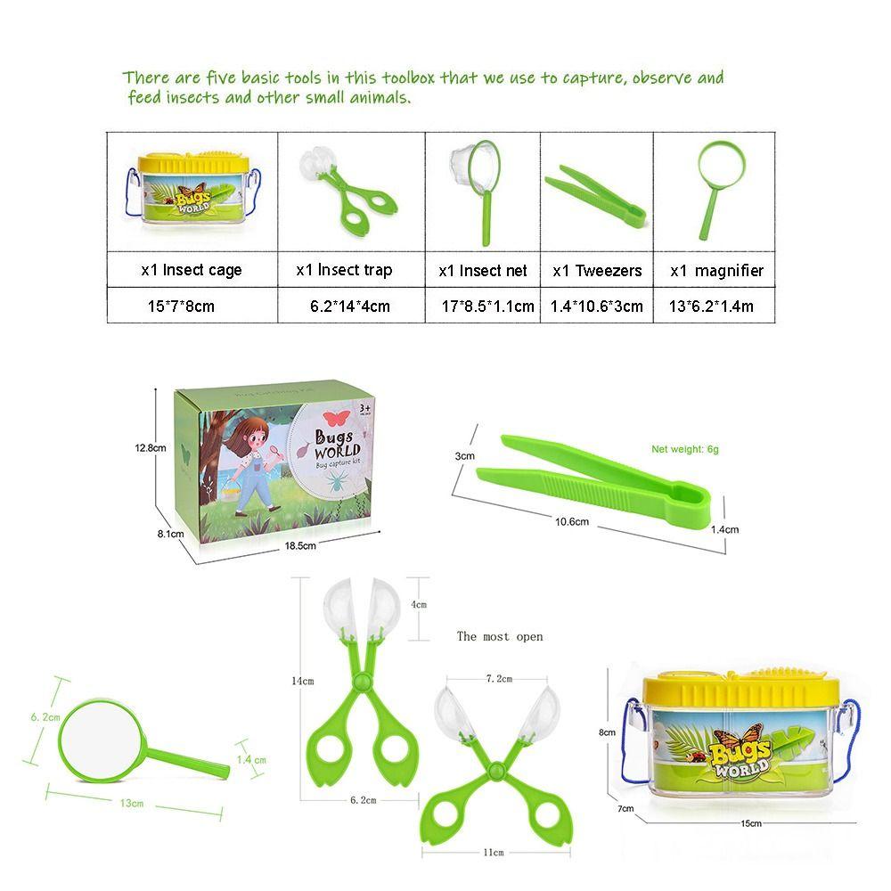6 шт./набор Средство для просмотра насекомых Коробка для наблюдения за насекомыми Пластиковые экспериментальные игрушки с насекомыми Подарок
