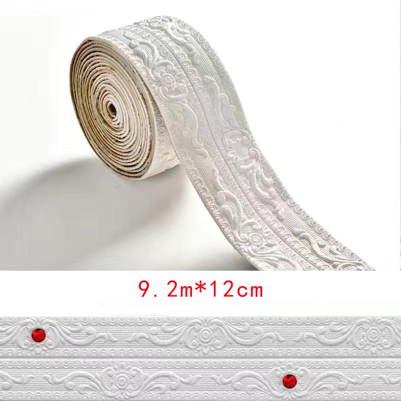 9M 3D Foam Wall Edge Strip Stickers Self-adhesive Corner Waist Line Background Wall Sticker Waterproof Decor Trim Line Skirting