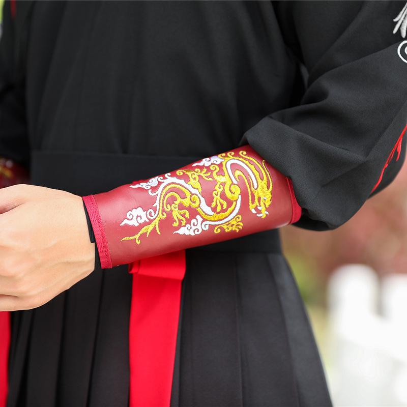 Мужской ханьфу с журавлями большого размера черного цвета: Осенне-зимний наряд ученого-фехтовальщика