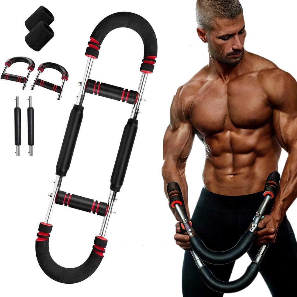 Регулируемый эспандер для рук с дизайном твистера для груди, рук, плеч и предплечий - Нескользящие рукоятки для домашнего фитнеса и силовых тренировок