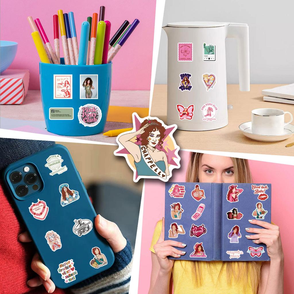 10/55 шт. наклеек Chappell Roan GOOD LUCK BABE водонепроницаемые наклейки своими руками для стакана с водой ноутбука скрапбука блокнота дневника наклейки