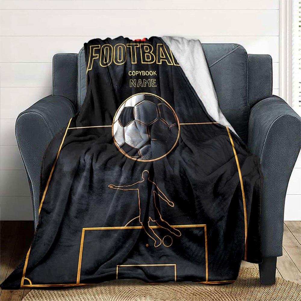Football Theme Home Customize Your Name Blankets Soft Cozy And Lightweight For Yearround Use Perfect For Picnics Sofa Relaxation Office Warmth Bedding