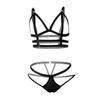 Fashion Women's Sexy Cross Strap Hollow Out Funny Lingerie Two-piece Sexy Underwear