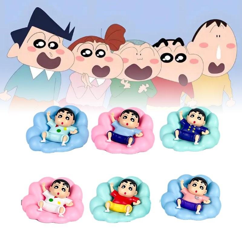 Pajamas Cloud 6pcs Crayon Shin Chan Toy Doll Pvc Model Desktop Decor Gifts Xmas