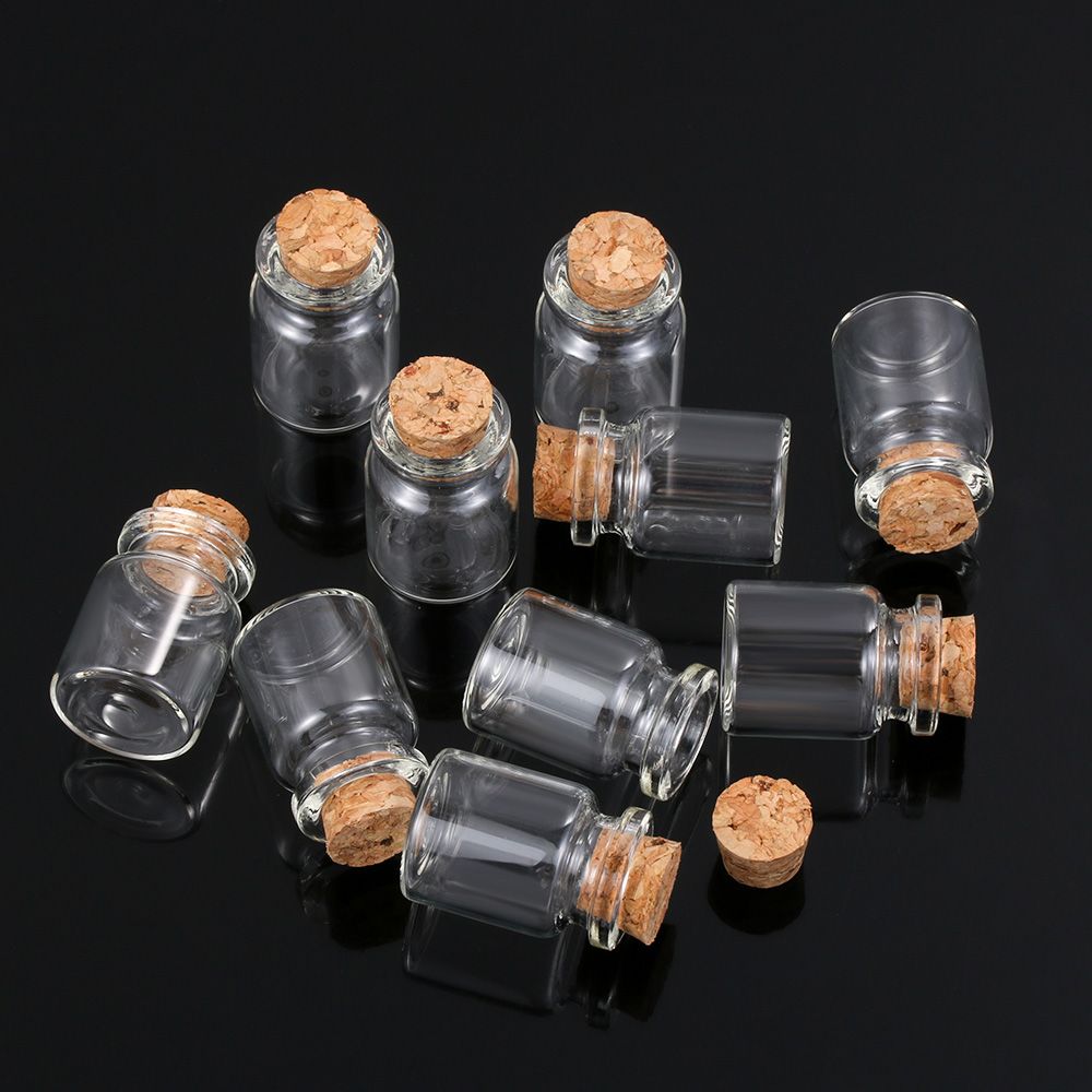 Clear Tiny Small Empty Wishing Glass Transparent Wishing Bottle Message Bottles With Cork Stopper