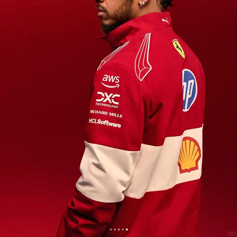 Puma X Ferrari F1 Модная универсальная куртка на молнии с длинным рукавом и воротником-стойкой Мужская куртка Красная 763954-01
