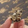 Латунная статуэтка кошки, маленькая статуэтка кошки, держатель для благовоний, настольный ретро-мини-кошачий орнамент для домашнего офиса, чайного столика, автомобиля