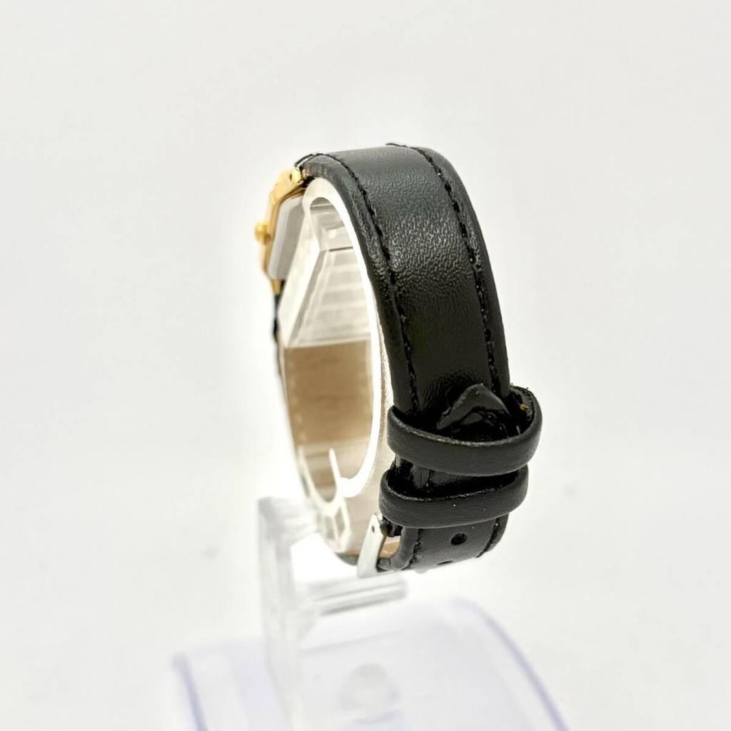 [Good Condition/New Battery] SEIKO Seiko Ladies Watch Gold Rectangular 7321-6280 8N3681 New Belt Engraved